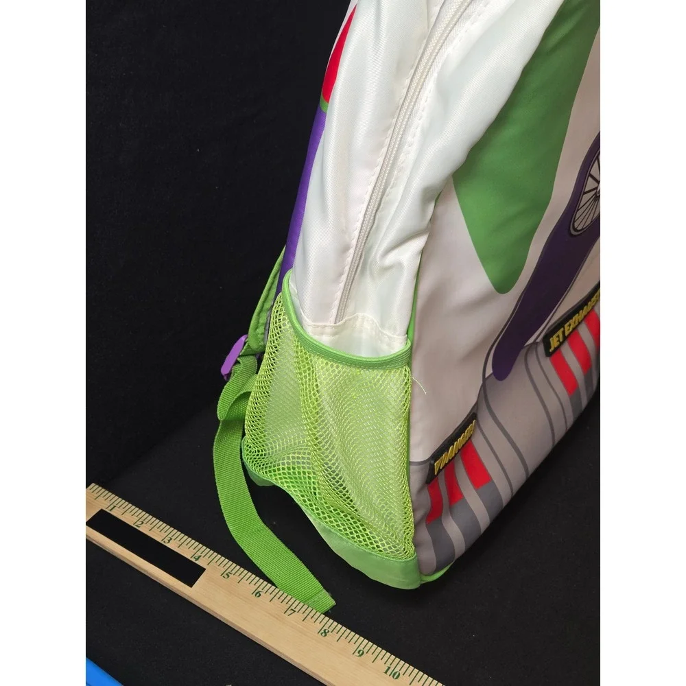Disney Pixar Toy Story Buzz Lightyear Rolling Backpack White Green Space Suit